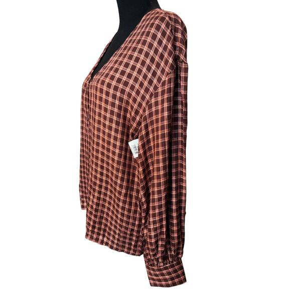 New ~ TREASURE & BOND NORDSTROM ~ Women's Multicolor Plaid Button-Up Shirt Sz M - Picture 2 of 6